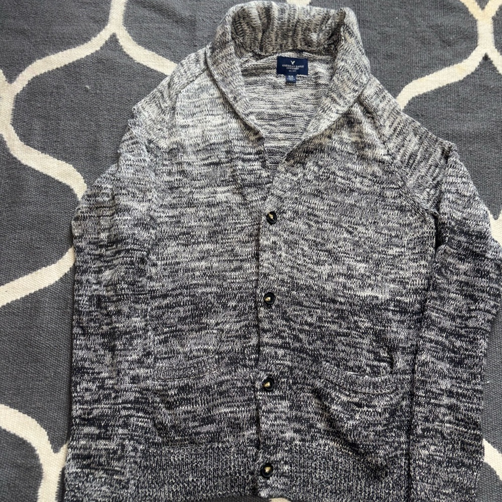 American Eagle Outfitters Black and Gray Cardigan